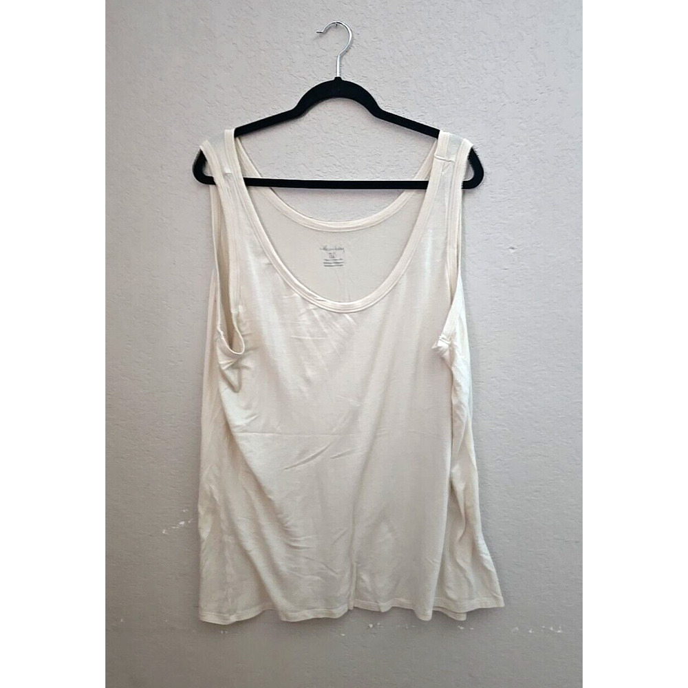 Willow Bay White Scoop Neck Soft Stretch Sleeveless Tank Top Womans Plus Size 4X